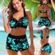 Bikini taille haute pour femmes maillot de bain Sexy imprimé grande taille ensemble deux pièces