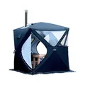 Tente de sauna de camping automatique pour 3-4 personnes fenêtre de tente de pêche sur glace trou