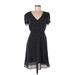 H&M Casual Dress - Midi: Black Polka Dots Dresses - Women's Size 10
