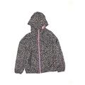 H&M Denim Jacket: Black Floral Motif Jackets & Outerwear - Kids Girl's Size 8