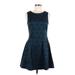 Forever 21 Contemporary Cocktail Dress - A-Line: Blue Marled Dresses - Women's Size Medium