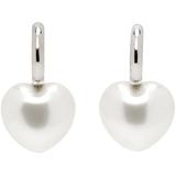 Silver Xl Heart Hoop Earrings - White - Simone Rocha Earrings