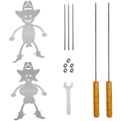 Mumu - Lustige Grillgabel aus Edelstahl, lustige Grillgabel, Marshmallow-Grillstab mit Holzgriff, Image