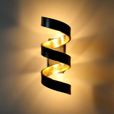 Led Wandleuchte Helix in Schwarz und Gold 9W 450lm 260mm - Schwarz - Eco-light