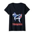 Damen Taekwondo Tae Kwon Do Idee T-Shirt mit V-Ausschnitt