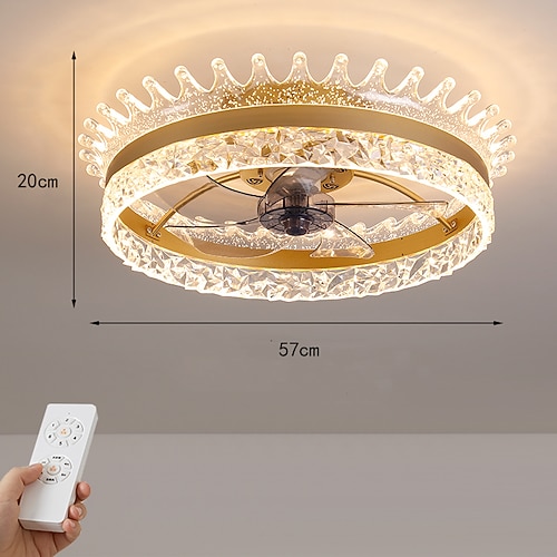Deckenventilator mit Lichtring Kreisdesign 22 Appamp; Fernbedienung, Zeitmessungamp; 3-LED-Farb-LED-Deckenventilator, 6 Windgeschwindigkeiten moderner Deckenventilator für Schlafzimmer, Image