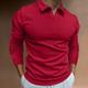 Herren Poloshirt Golfhemd Casual Ausgehen V Ausschnitt Langarm Sportbekleidung Brautkleider schlicht Feste Farbe Gestreift Einfach Frühling Herbst Schlank Schwarz Weiß Gelb Wein Rote Marineblau