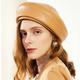 Hats leatherette Beret Hat Floppy Hat Wedding Casual Wedding British With Pure Color Headpiece Headwear