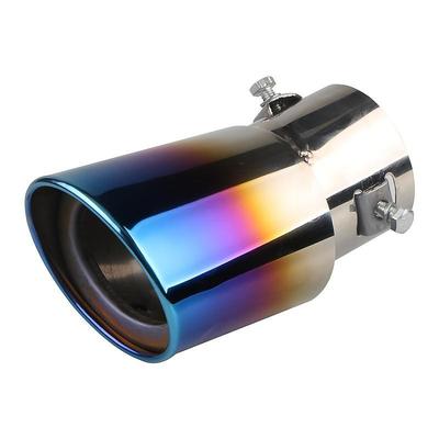 Stainless Steel Car Exhaust Tip, Universal Car Exhaust Pipe Modification Tail Throat Tail Pipe, Steel Exhaust Tips Chrome-Plated Finish Tailpipe