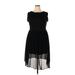 Xhilaration Casual Dress - Fit & Flare: Black Solid Dresses - Women's Size 2X-Large