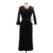 Stop Staring! Cocktail Dress - Fit & Flare Cowl Neck Long sleeves: Black Dresses - Women's Size X-Large