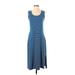 Toad & Co Casual Dress - A-Line Scoop Neck Sleeveless: Blue Dresses - Women's Size Small