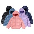 Godderr 3-10Y Boys Girls Hooded Cotton Coat for Kids Toddler Solid Colour Winter Cotton Jacket Lightweight Warm Cotton Jacket Long Sleeve Winter Coats Cotton Coat Tops