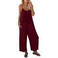 knqrhpse Jumpsuits For Women Wide Leg Pants For Women Sleeveless Jumpsuit Spaghetti Strap Jumpsuit Pocket Trousers Jumpsuit Pants For Women L