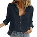 knqrhpse Long Sleeve Shirts For Women Womens Tops Fashion Women s Loose Button Solid Lapel Long Sleeves T-shirt Blouse Tops Hoodies For Women Black 5XL