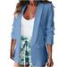 iOPQO cardigan for women Women Classic Blazer Jackets Business Casual Boyfriend Fashion Plus Size Lightweight Work Blazer Jacket Women s Blazers Light blue XXL