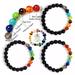 Naierhg Beads Bracelet Colorful Beaded Elastic Rope Decorative All-match Stress Relief Jewelry Gift Faux Volcanic Stone Healing Bracelet Energy Bangle for Daily Life