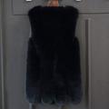 PIKADINGNIS New Womens Winter Faux Fur Coat Fashion High Quality Long Faux Fox Fur Vest Solid Sleeveless Warm Plush Jacket