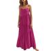 knqrhpse Sundresses for Women For Women Casual Dress Women Summer Casual Loose Dress Spaghetti Strap Beach Cover Up Long Cami Maxi Dresses Womens Dresses Purple Dress Xl