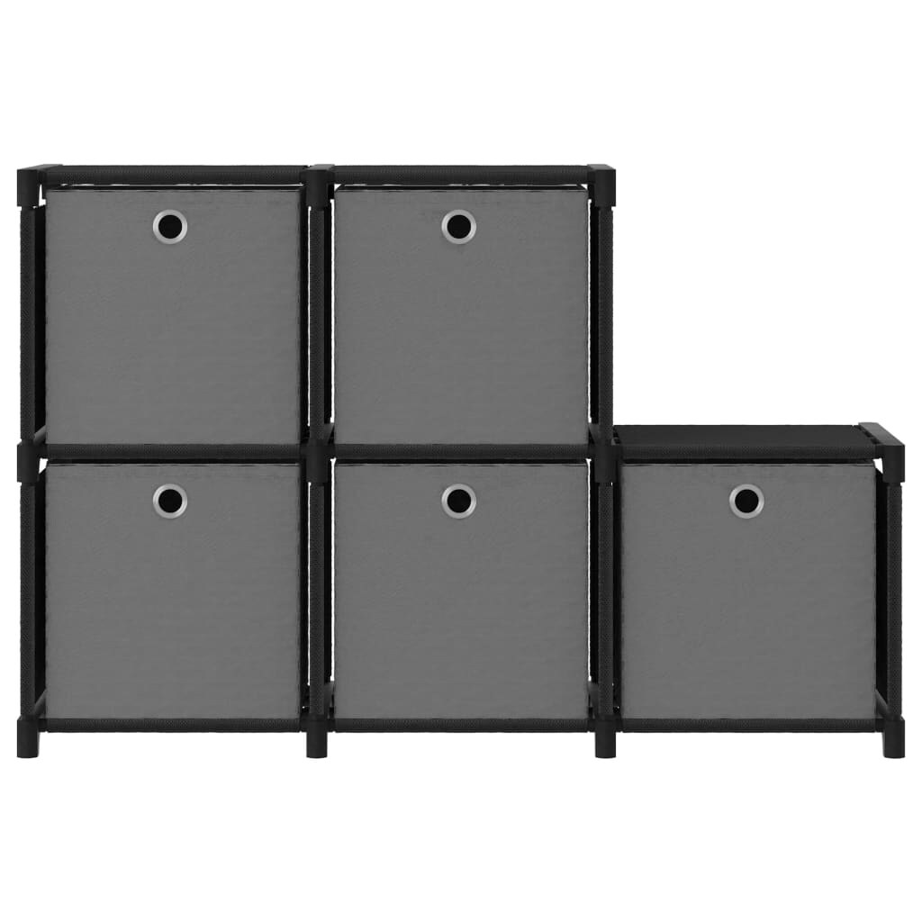 vidaXL Würfelregal mit 5 Boxen Schwarz 103x30x72,5 cm Stoff Image