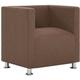 Fauteuil chaise siège lounge design club sofa salon cube marron polyester - Marron