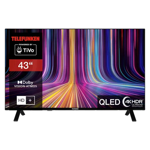 Telefunken 43 Zoll QLED Fernseher Smart TV (4K UHD, HDR Dolby Vision, Dolby Atmos, 6 Monate HD+ inkl.)