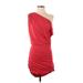 Halston Heritage Cocktail Dress - Mini: Red Solid Dresses - Women's Size Small