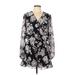 Trixxi Casual Dress: Black Floral Motif Dresses - Women's Size Large