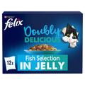 Felix Doubly Delicious Fish Selection in Jelly Wet Cat Food, 12 x 100g