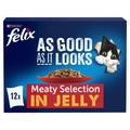 Felix As Good As it Looks Meaty Selection in Jelly Wet Cat Food, 12 x 100g