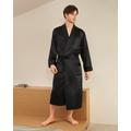 LILYSILK Silk Dressing Gowns For Men Black L Pure Mulberry Silk