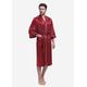 LILYSILK Mens Silk Robes UK Eco-Friendly 22 Momme Kimono Silk Dressing Gown With Piping Red XS