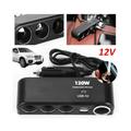 12v4 Way Car Cigarette Lighter Power Socket Charger Adapter USB Port