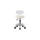 KKTONER PU Leather Rolling Stool Mid-Back with Footrest Height Adjustable Office Computer Home Drafting Swivel Task Chair with Wheels (White)