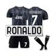 (28(150-160CM)) Juventus 22/23 Away Jersey Ronaldo No.7 Soccer Jersey 3-Pieces Kits For Kids Adults