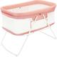 (Pink) UBRAVOO 2 in 1 Baby Cribs and Cradles, Easy Folding Travel Cot with Mattress,Multifunction Bedside Crib Rocking for Newborn