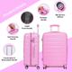 (24'' PINK) Medium Suitcase Hard Shell Trolley 4 Wheel spinner