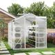 8ft Ã— 6ft Greenhouse Polycarbonate Aluminium Greenhouse with Window and Sliding Door