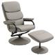 HOMCOM Faux Leather Recliner Chair Ottoman Swivel Lounge w/ Footstool