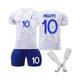 (S(160-170CM)) France Away Jersey 2022/23 World Cup Mbappe #10 Soccer T-Shirt Shorts Kits Football 3-Pieces Sets