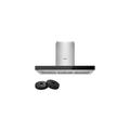 90 cm Chimney Cooker Hood 90M77 Stainless Steel Extractor Hood LED and Recirculating Ducting System Wall Mounted Range Hood 900 mm Extractor Fan