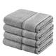 ((Pack of 4, Grey)) Luxurious Bathroom Shower Towel Sheets Large Bath Sheets 100% Cotton