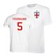 (14-15 Years, White) Personalised England Flag Badge Football Shirt Kids with Your Name & Number