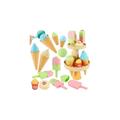 AOLEVA Kids Ice Cream Toy Pretend Play Food Toys Set for Children Kitchen Accessories, Take Apart Plastic Food Ice Cream Playset Accessories for