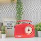 (Red) Steepletone Brighton Classic Retro style Radio, FM , MW & LW. AC or mains powered