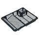 (Graphite) Large Plastic Dish Drainer Cutlery Rack Kitchen