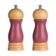 Rubberwood Salt and Pepper Mill Set - Raspberry