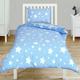 (Stars Blue, Duvet Set 120 x 150 cm) Nimsay Home 100% Cotton Baby Toddler Bedding Duvet Cover Pillowcase Set