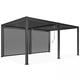 Oviala Business Freistehende bioklimatische Pergola 3 x 6 m und 2 graue Markisen