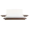 Beliani Eu King Size Bed With Bedside Tables Brown Zen